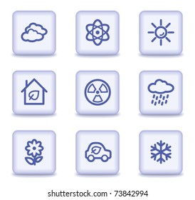 Ecología de iconos web set 2, botones de brillo violeta claro