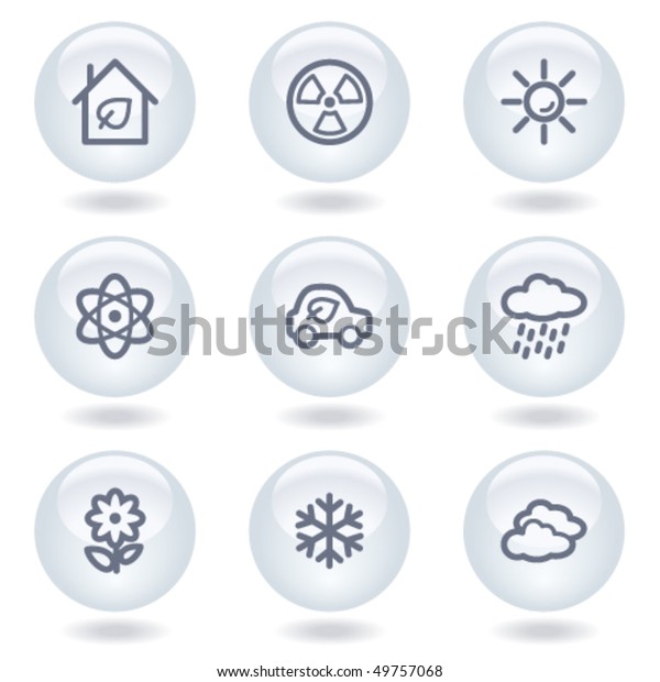 Ecology web icons\
set 2, white circle\
buttons