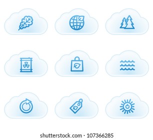 Web-Symbole für die Ökologie setzen 3, Cloud-Schaltflächen