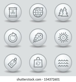 Ecología iconos web set 3, botones de mate blanco circular