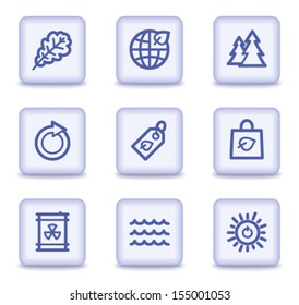 Ecología de iconos web set 3, botones de brillo violeta claro