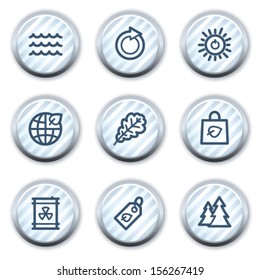 Ecology web icons set 3, stripped light blue circle buttons