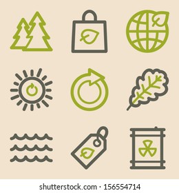 Ecology web icons set 3, vintage series