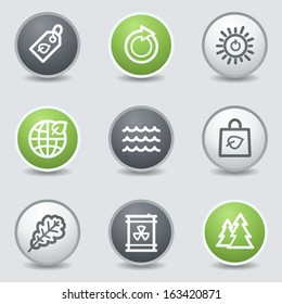 Ecology web icons set 3, circle buttons