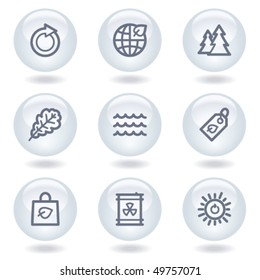 Ecology web icons set 3, white circle buttons