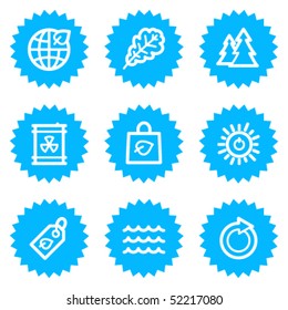 Ecology web icons set 3, blue sticker series