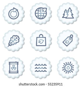 Ecology web icons set 3, white buttons