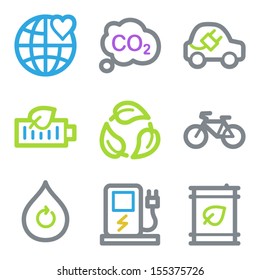 Ecología de iconos web conjunto 4, serie de contorno de línea de color