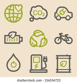 Ecología de iconos web conjunto 4, serie vintage