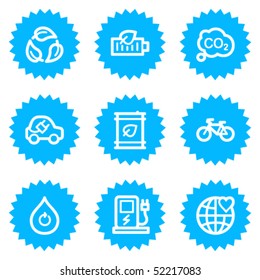 Ecology web icons set 4, blue sticker series