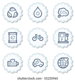 Ecology web icons set 4, white buttons