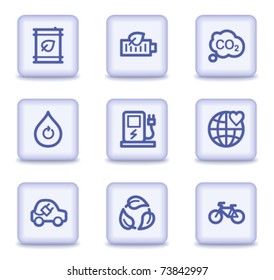 Ecology web icons set 4, light violet glossy buttons