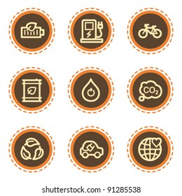 Ecology web icons set 4, vintage buttons