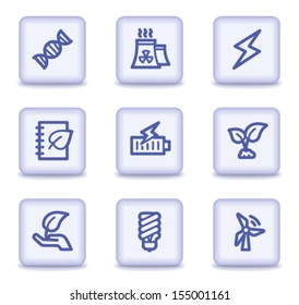 Ecology web icons set 5, light violet glossy buttons