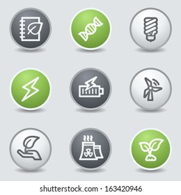 Ecology web icons set 5, circle buttons
