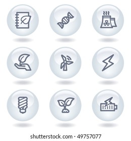 Ecology web icons set 5, white circle buttons