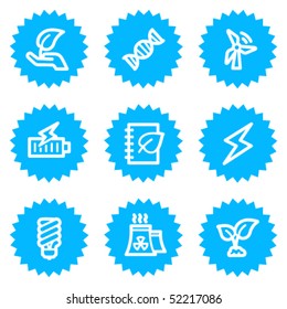 Ecology web icons set 5, blue sticker series