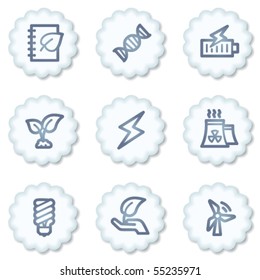 Ecology web icons set 5, white buttons