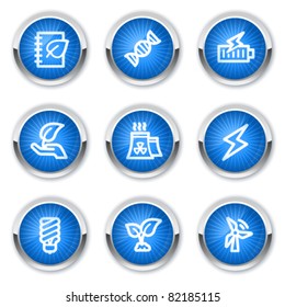 Ecología iconos web conjunto 5, botones azules
