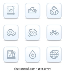 Iconos web ecológicos, botones cuadrados