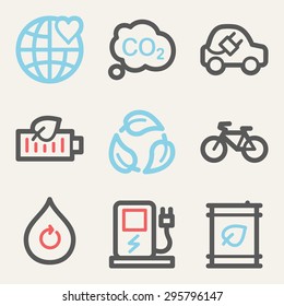 Ecology web icons, square buttons