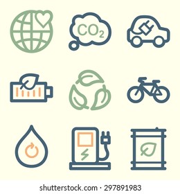 Ecology web icons, square buttons