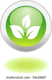 Ecology web push button icon. Vector