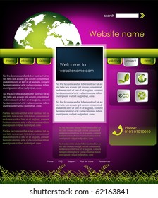 Ecology website template, vector