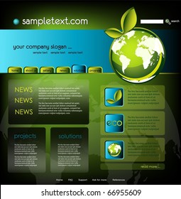 Ecology website template, vector