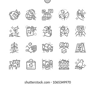 Ecology Well-crafted Pixel Perfect Vector Thin Line Icons 30 2x Grid for Web Graphics and Apps. Simple Minimal Pictogram