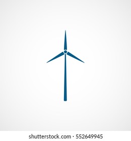 Ecology Wind Energy Blue Flat Icon On White Background
