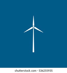 Ecology Wind Energy Flat Icon On Blue Background