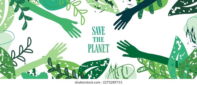 Ecology. World earth day concept banner.