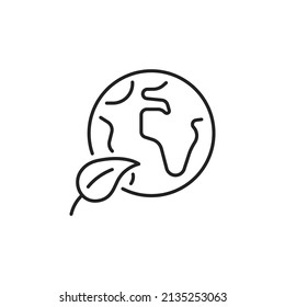 Ecology world environment icon. High quality black vector illustration.
