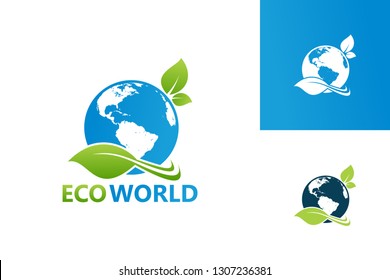 Ecology World Logo Template Design Vector, Emblem, Design Concept, Creative Symbol, Icon