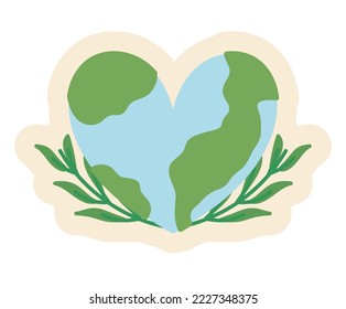 ecology world love badge icon