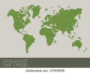 ecology world map, leaf design