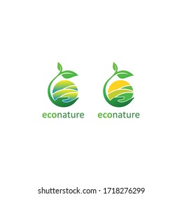 ecology world saving green logo vector