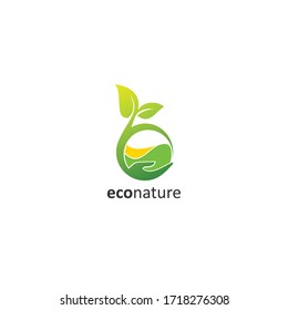 ecology world saving green logo vector