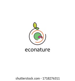 ecology world saving green logo vector