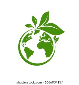Ecology world symbol, icon. Eco friendly concept for company