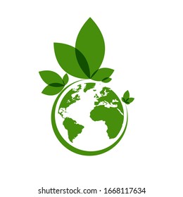 Ecology World Symbol Icon Eco Friendly Stock Vector (Royalty Free ...