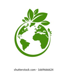 Ecology world symbol, icon. Eco friendly concept for company