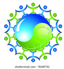ecology yinyang with people