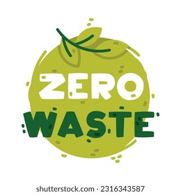 Ecology Zero Waste Badge and Green Eco Label Vector Template