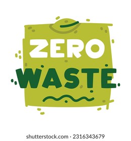 Ecology Zero Waste Badge and Green Eco Label Vector Template