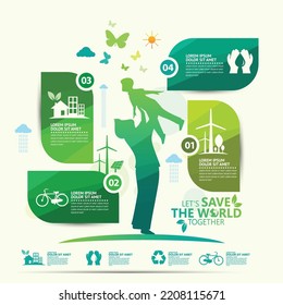 Ecology.Green cities help the world with eco-friendly concept ideas.vector illustration