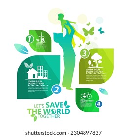 Ecology.Green cities help the world with eco-friendly concept ideas.vector illustration