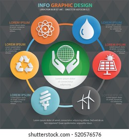 
Ecology,nature info graphic design on clean background,vector