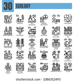 Ecology,Thin Line and Pixel Perfect Icons